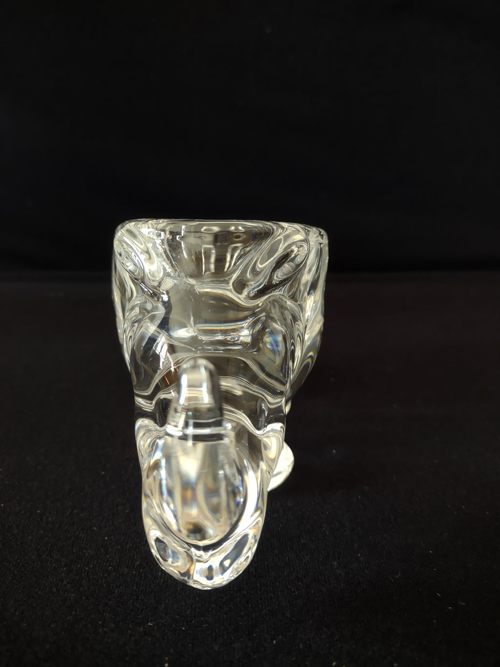 Cofrac Verrier France Art Glass Crystal Trinket Dish AshTray Rhinoceros (Lot3291