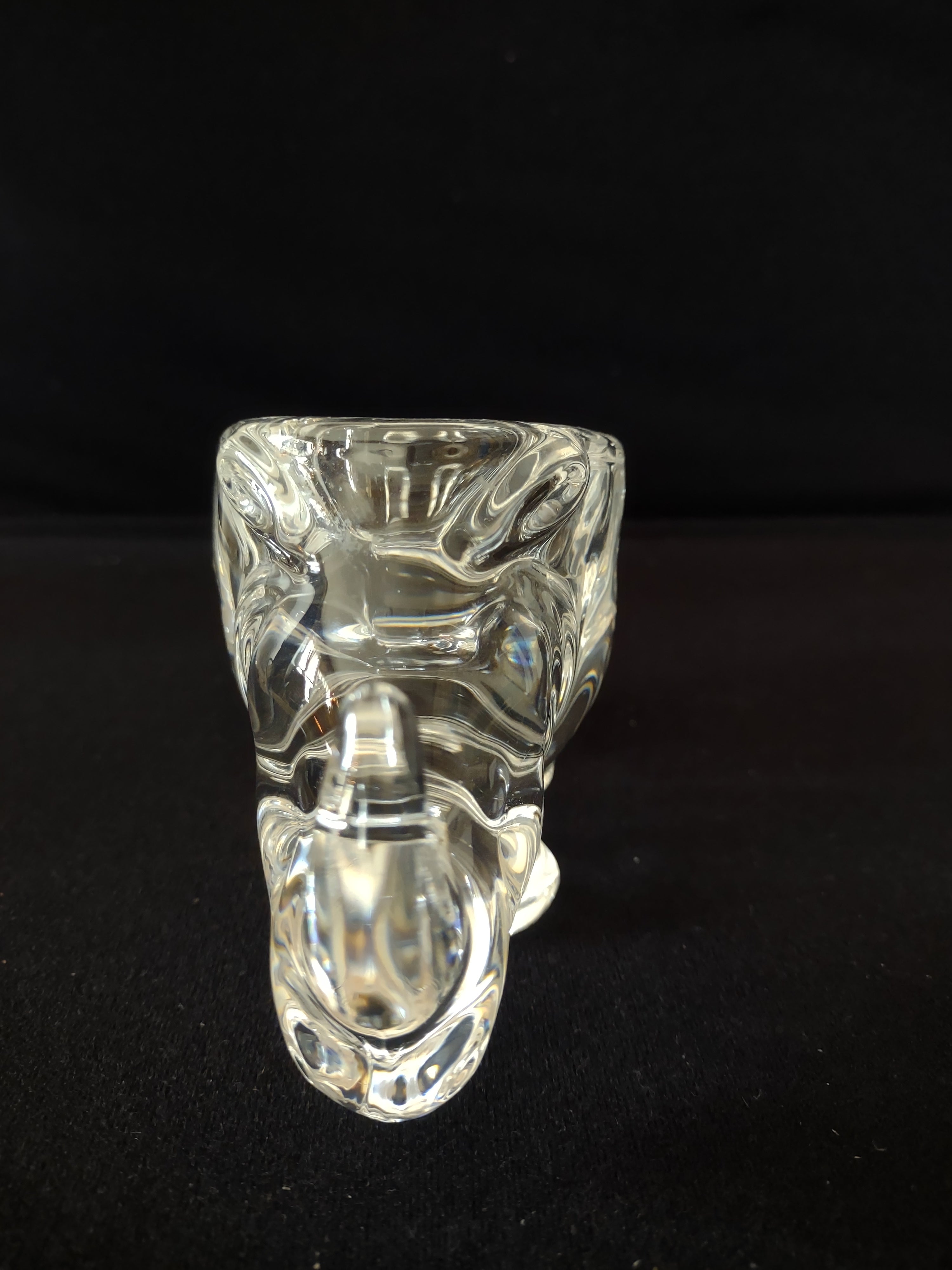 Cofrac Verrier France Art Glass Crystal Trinket Dish AshTray Rhinoceros (Lot3291