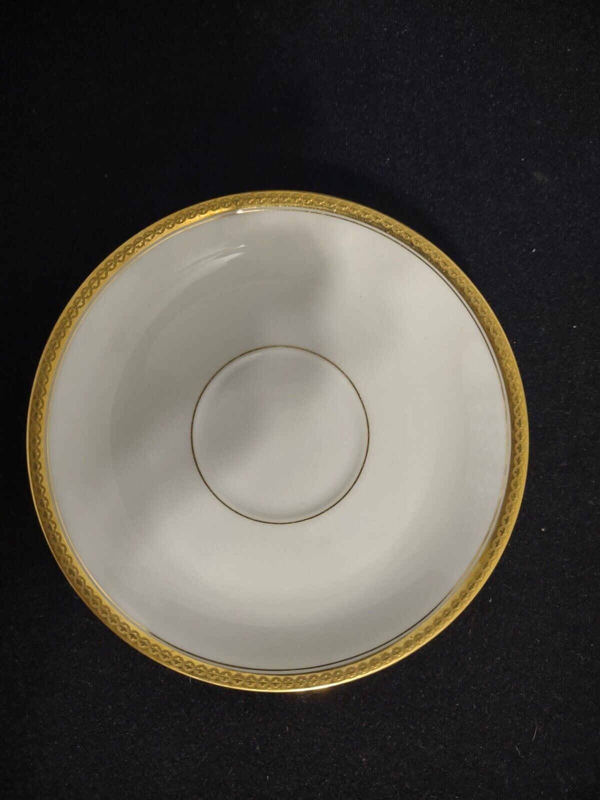087 Haviland Limoges France Cup and Saucer White & Gold Trim Wellesley S 112