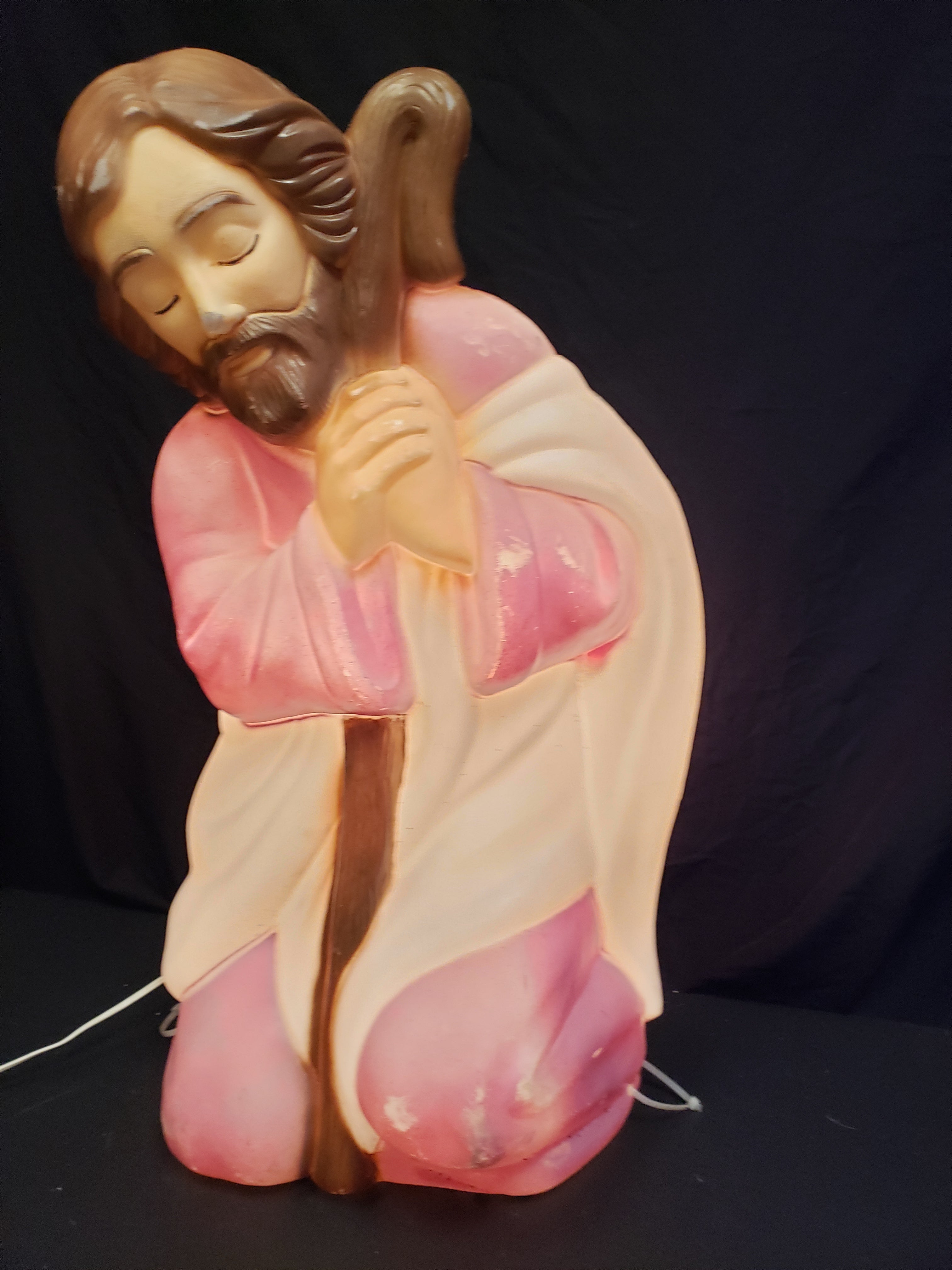 Vintage Christmas Nativity Outdoor Joseph Blow Mold 27"(lot 2251)