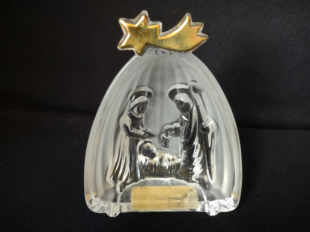Mikasa Golden Stars Nativity Scene Glass 5" (lot 1581)