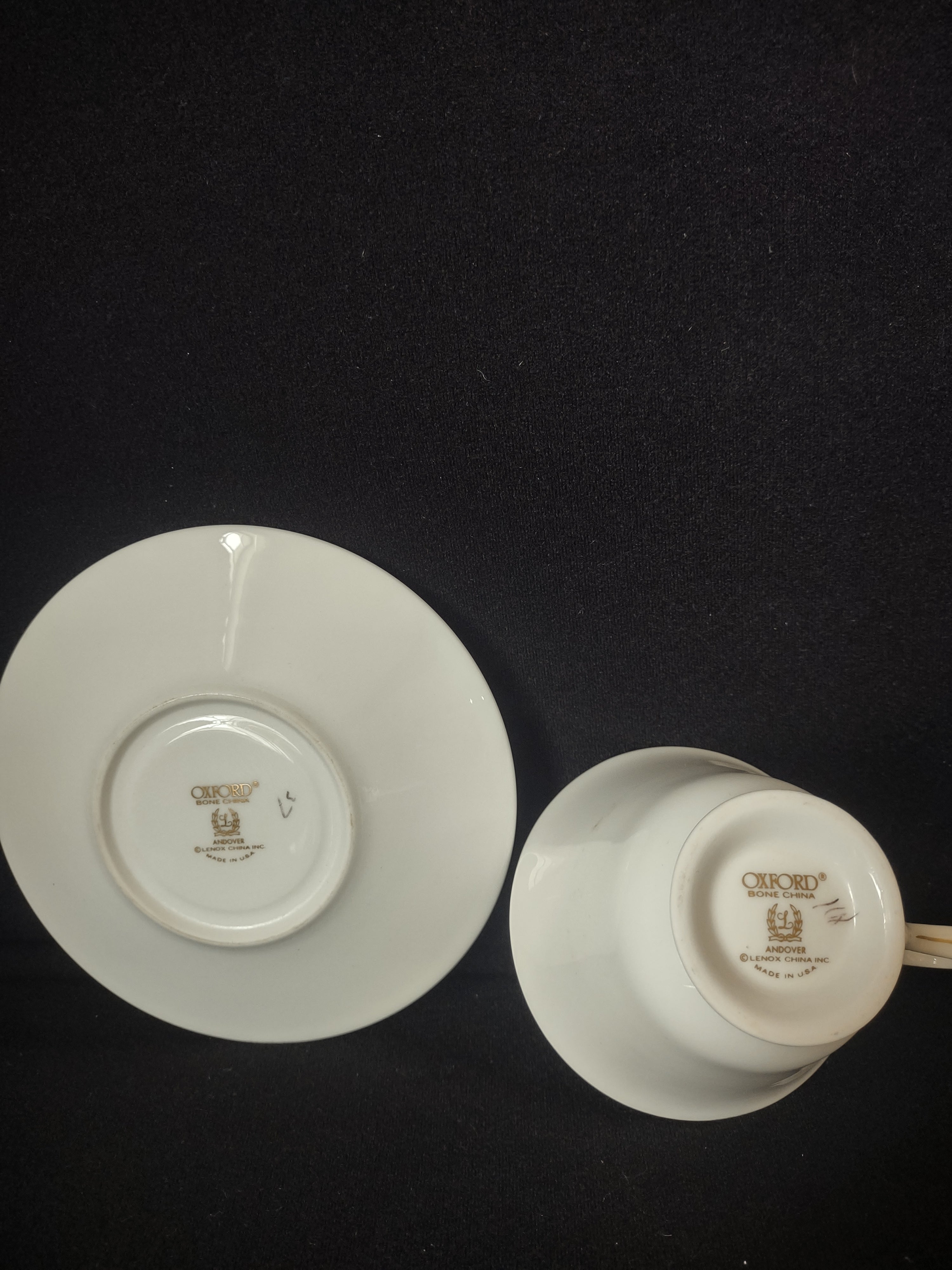 Vintage Lenox Oxford Andover Bone China Tea Cup with Saucer (lot 1878)