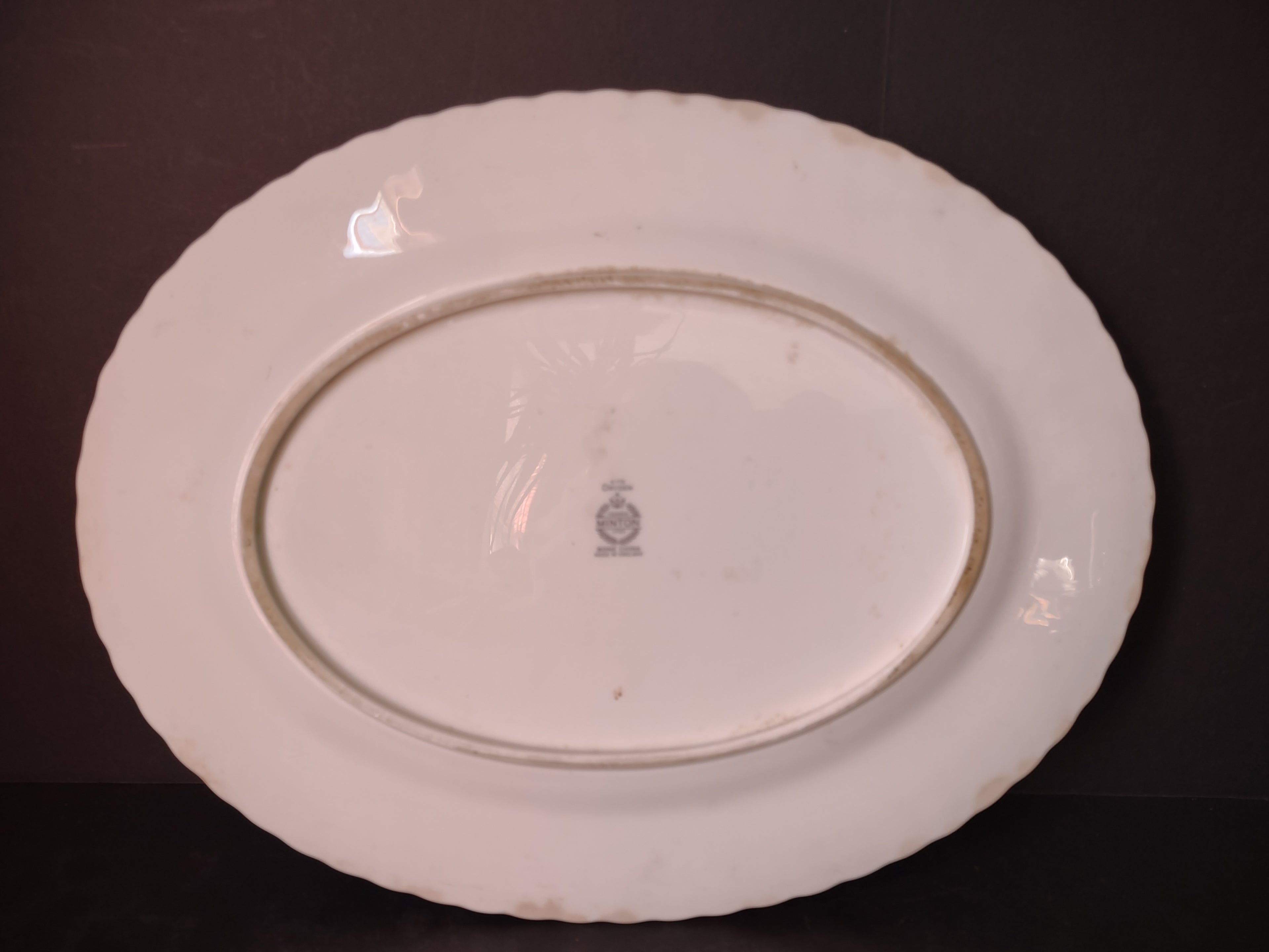 Vintage Minton England Bone Dryden Large Serving Platter IMPERFECT (lot 5460)