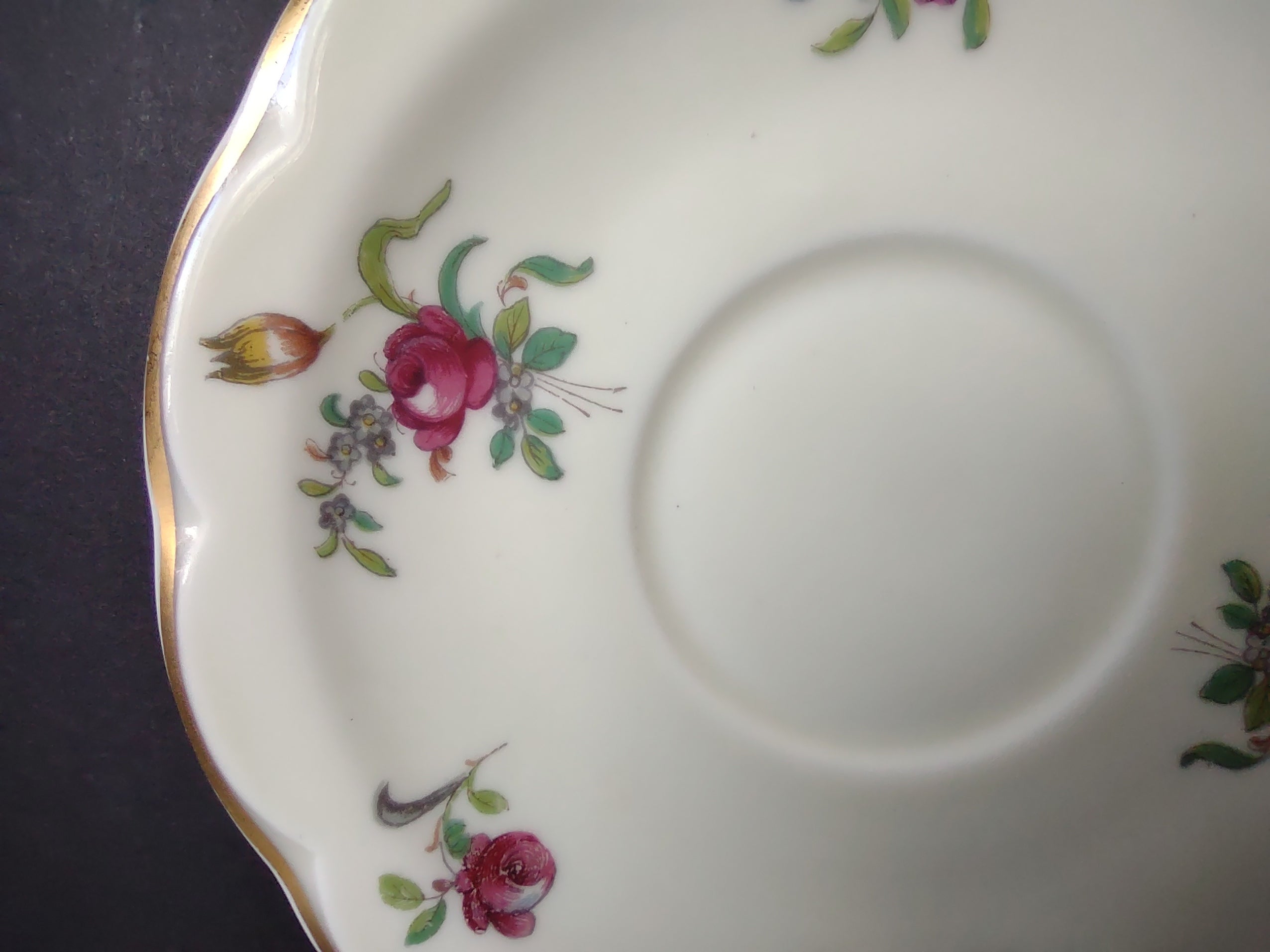 Haviland Limoges Saucer ONLY Peony Flower Cream Color (lot 928)