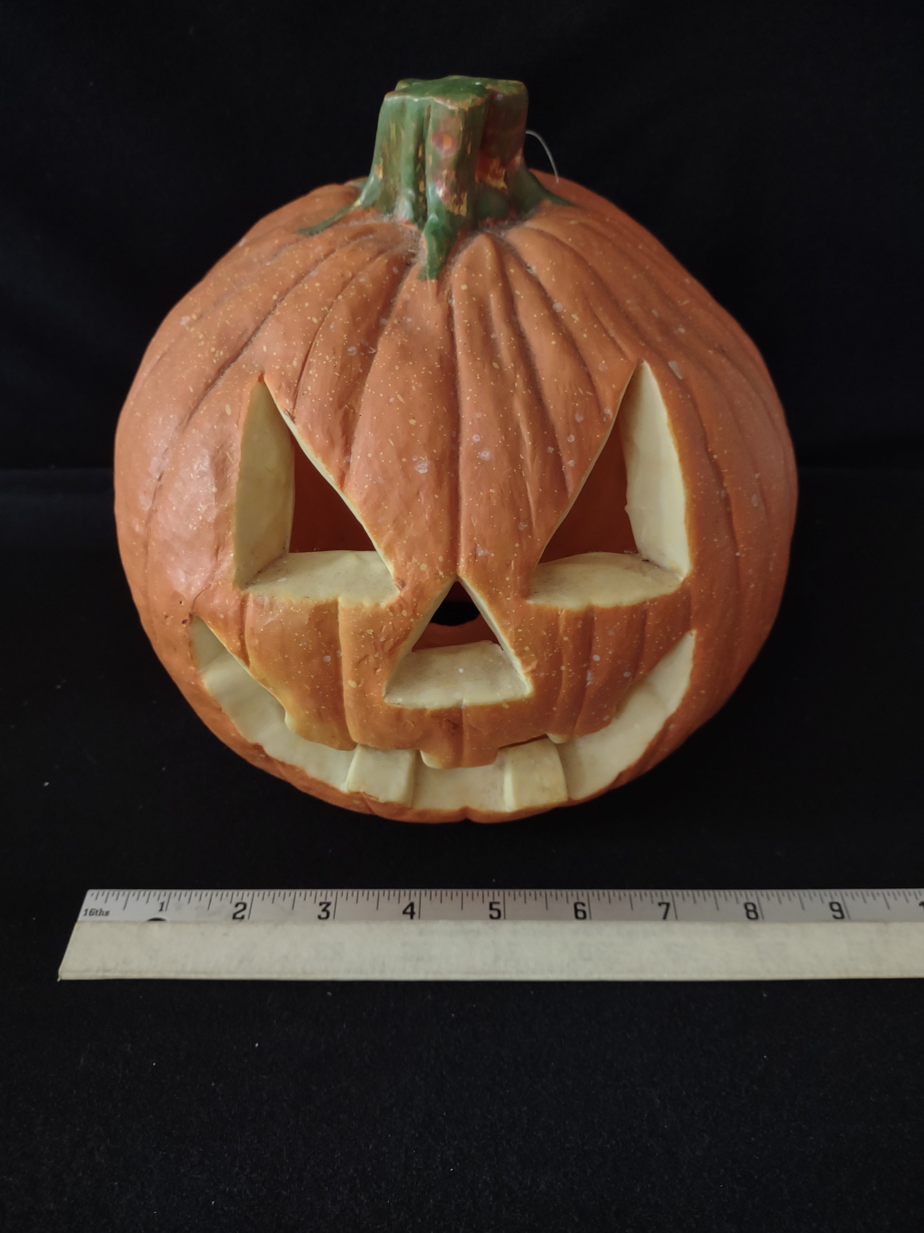 Vintage Halloween Jack -O-Lantern Foam 10" Lighted Pumpkin (Lot 3153)