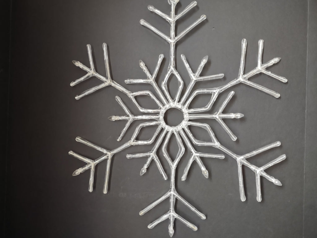 Vintage Christmas Plastic Snowflake 18" Set of 2 (lot 3340)
