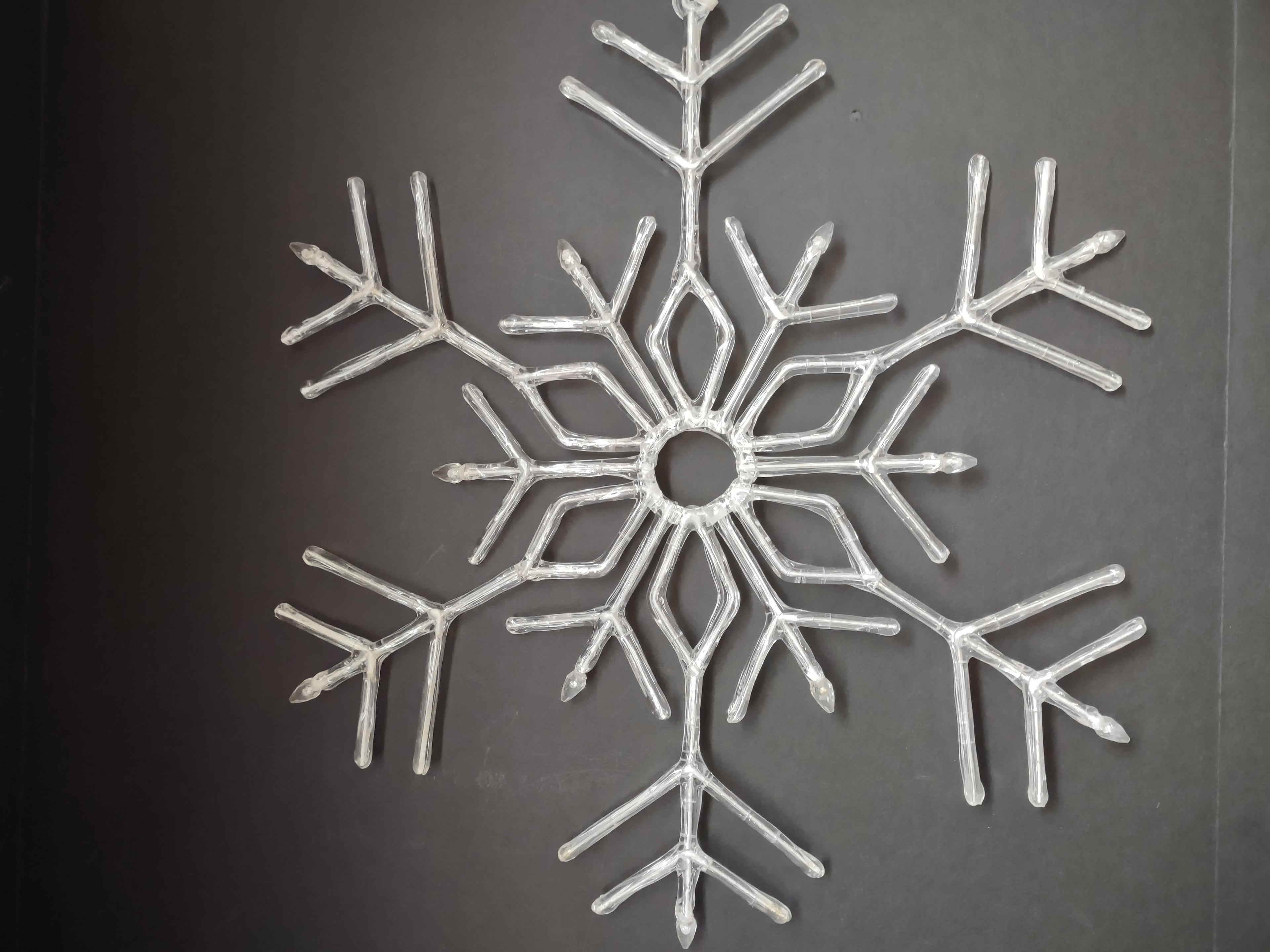 Vintage Christmas Plastic Snowflake 18" Set of 2 (lot 3340)