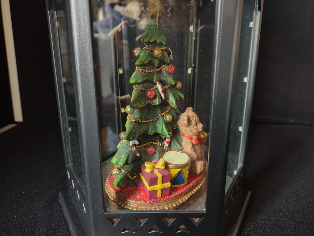 Vintage Christmas Light Up Lantern Tree Bear Battery Operated (lot 2414)