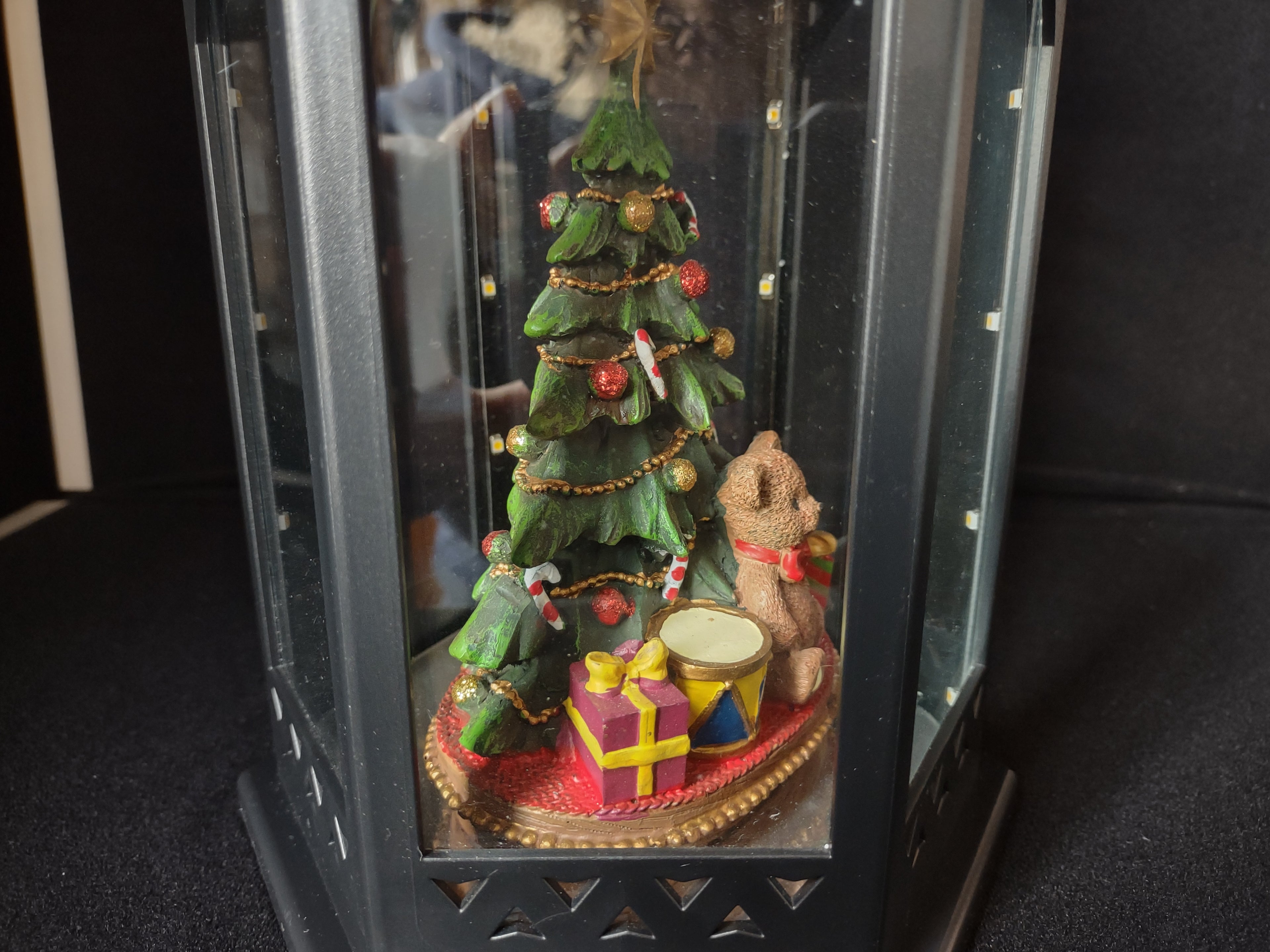 Vintage Christmas Light Up Lantern Tree Bear Battery Operated (lot 2414)