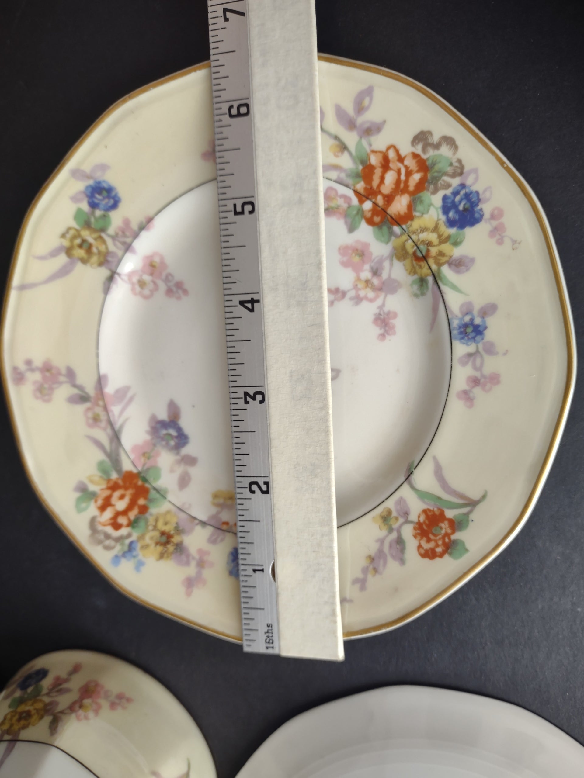 Haviland Limoges Yellow Jewel Tea Cup Saucer Dessert Plate Floral (lot 817)