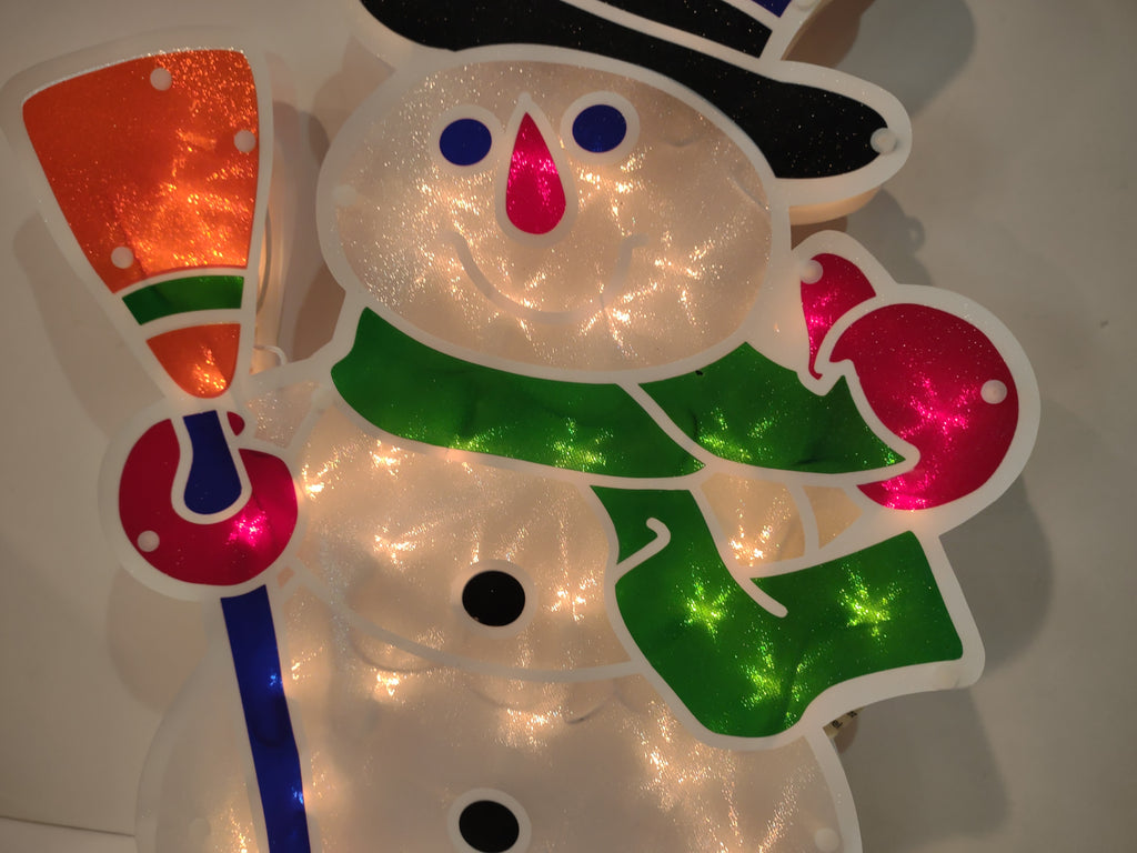 Christmas 20" Snowman Window Light Up Sculpture Indoor/Outdoor (lot 2771c)