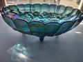 Vintage Indiana Glass Purple Iridescent Grape Design Large Footed Bowl lot 2691c