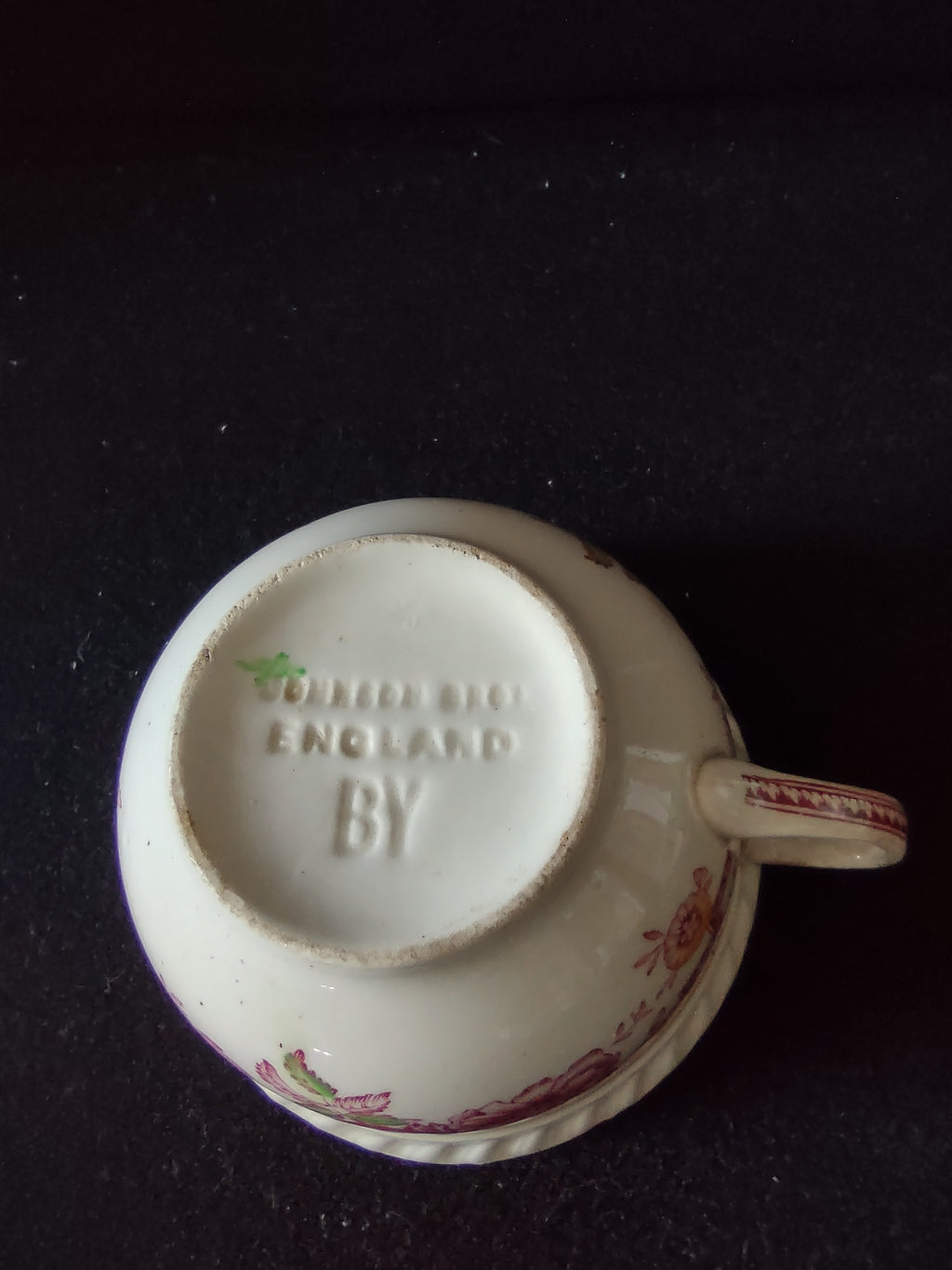 Vintage Johnson Teacup Saucer Ironstone Devonshire Pink x 3 IMPERFECT (lot5670)