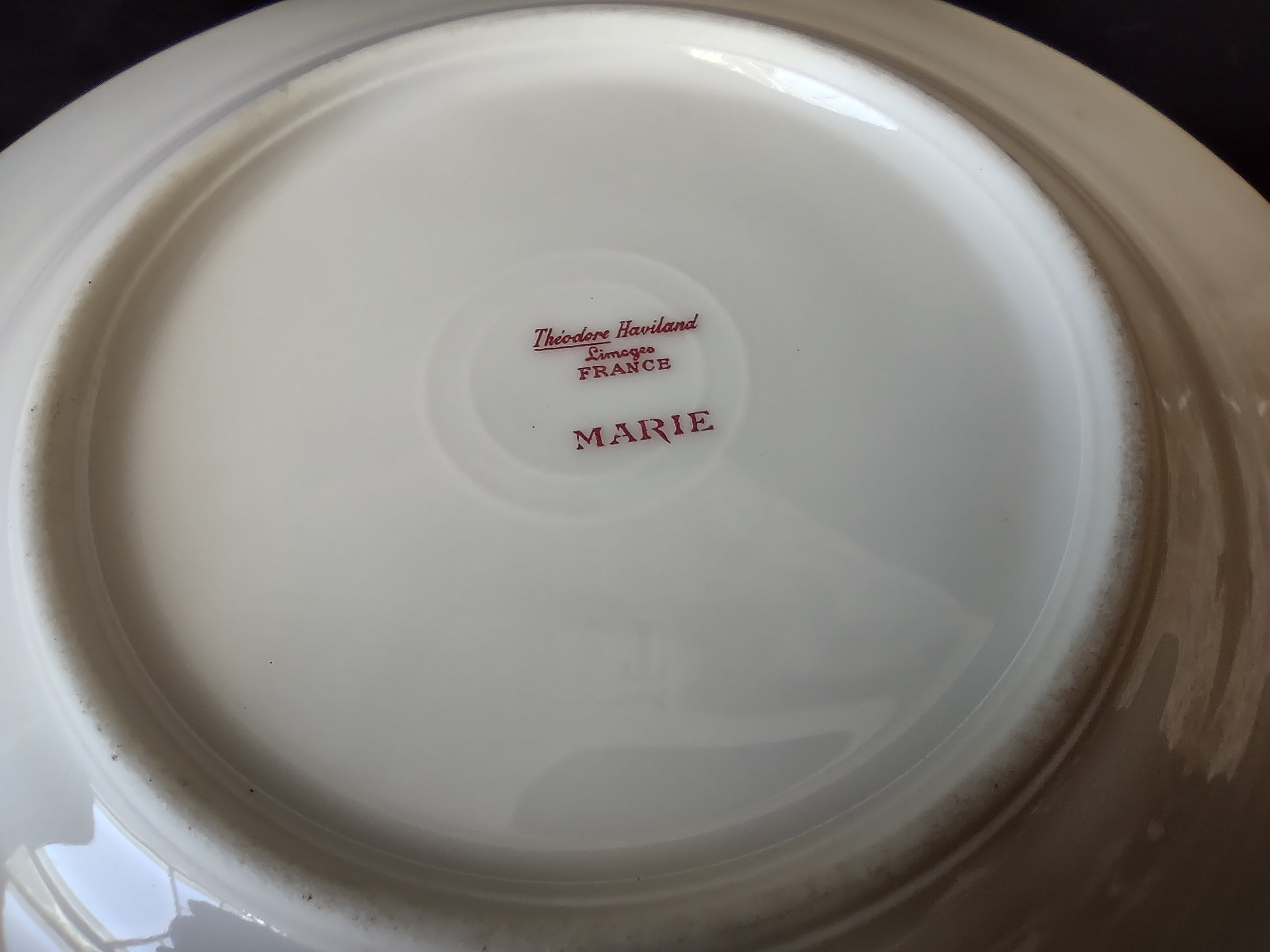 Haviland France Limoges Bread/Butter Plate Marie Blue Ribbon Rose (lot 1110)