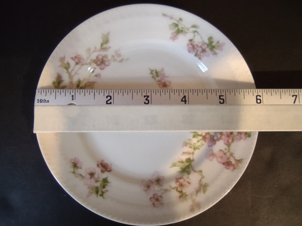 Haviland Limoges France 3 x Bread Butter Plate Gold Handles Red Blossoms lot 557