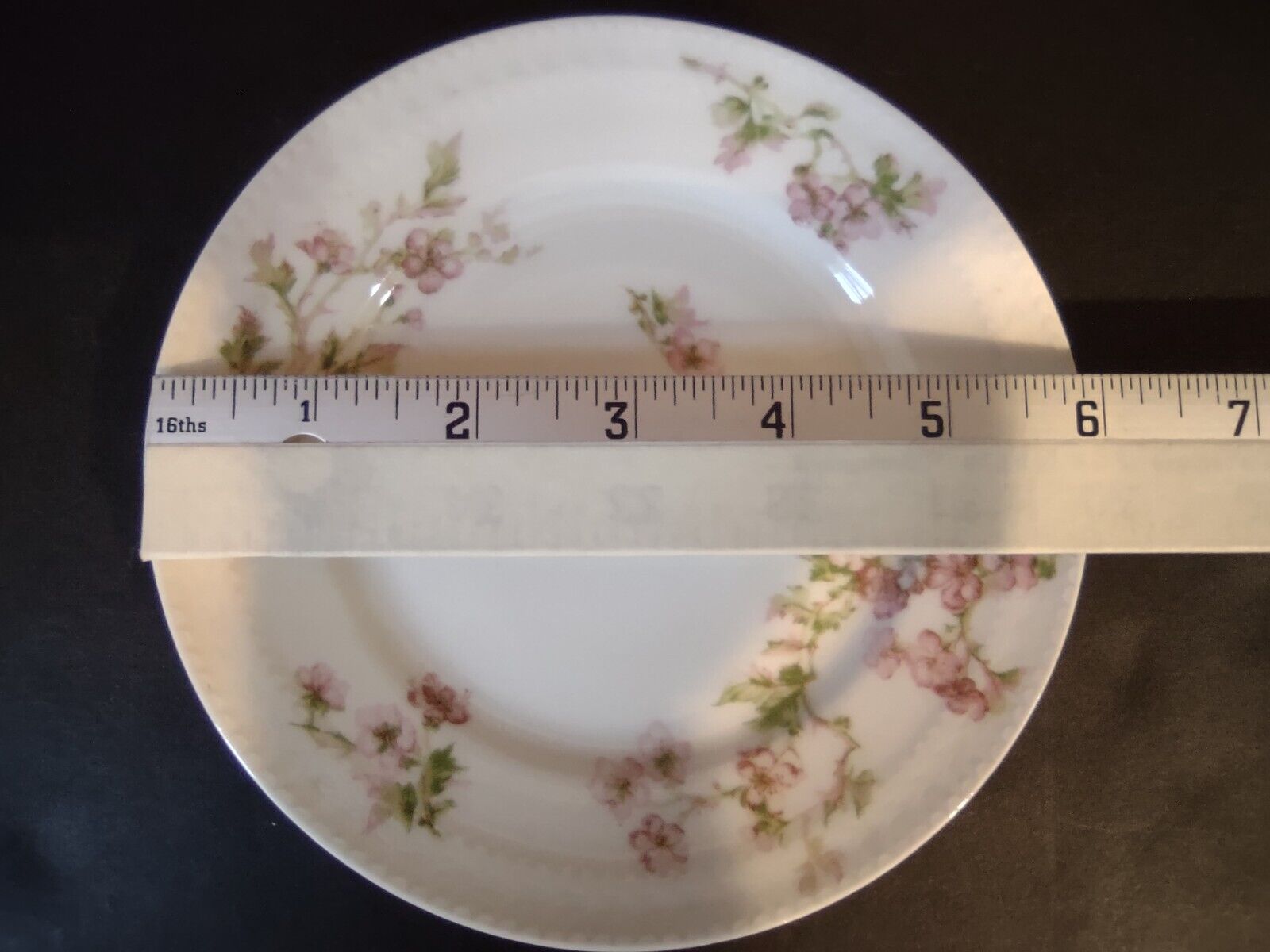 Haviland Limoges France 3 x Bread Butter Plate Gold Handles Red Blossoms lot 557