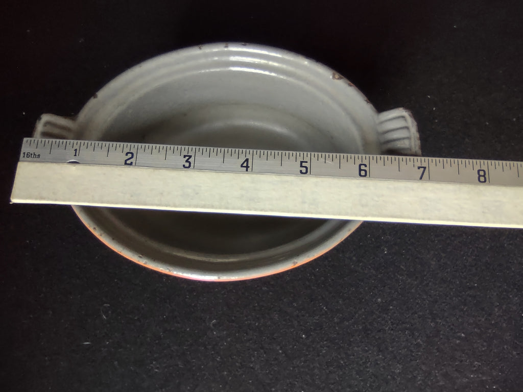 Vintage Le Creuset 14 Cast Iron Enameled Orange Backing Dish 5-1/2" (lot 2776c)