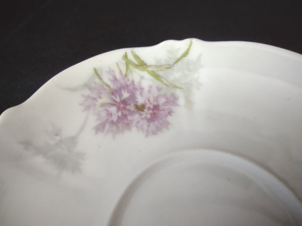 Haviland Limoges France Purple Flower Scalloped Edge White 5-1/4" Saucer lot 725