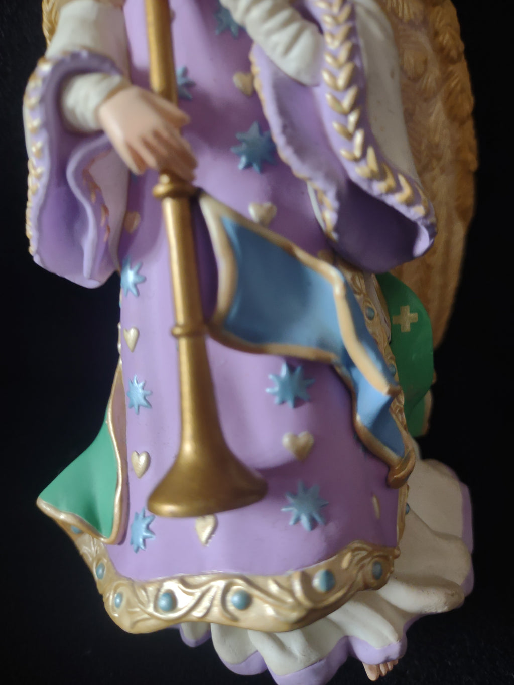 Vintage Hallmark 2000 Graceful Glory Angels Purple Gold Trim Trumpet (Lot 4619)