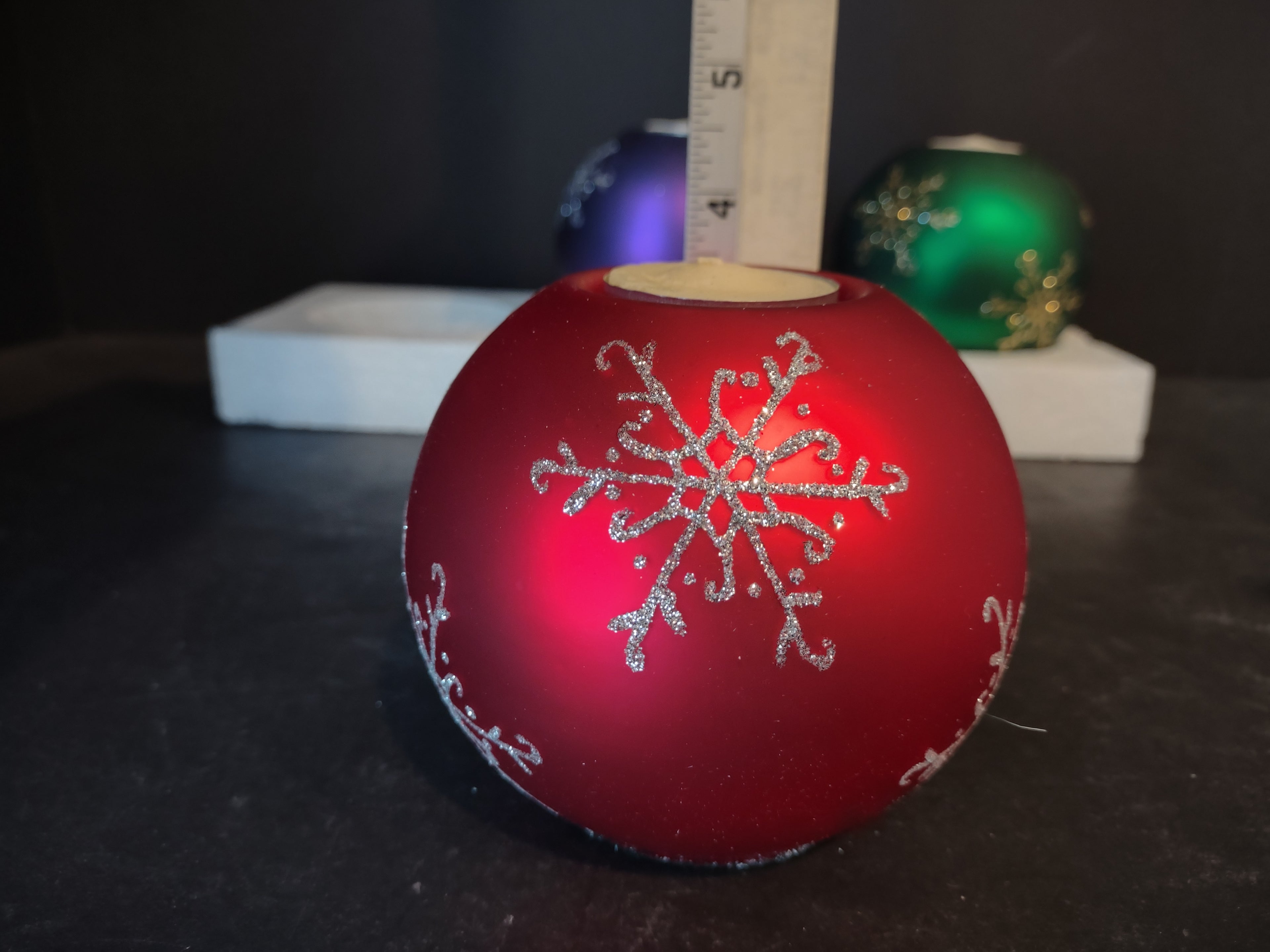 Three to Glow Holiday Christmas Candle Set Snowflake (lot 2592c)