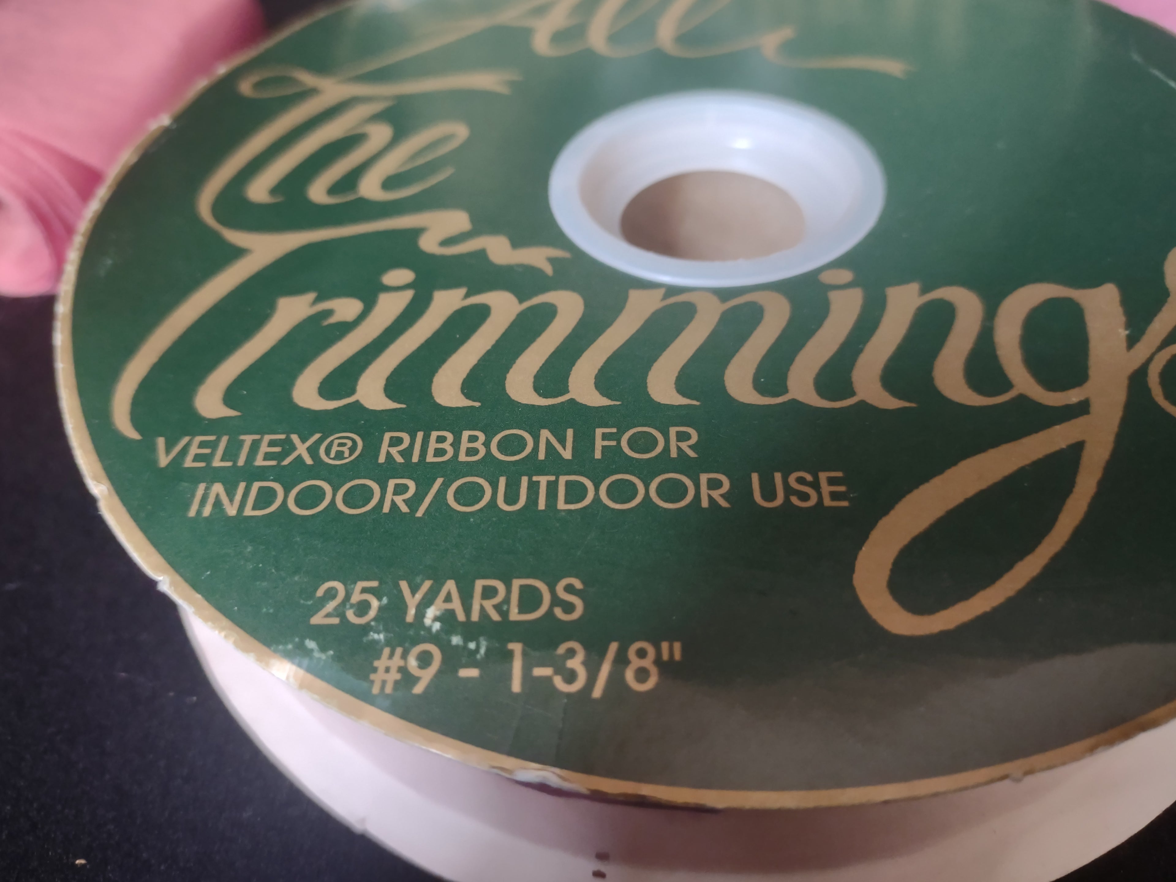 Lot of 2 Veltex Pink Ribbon 25 yrd each and 2-1/2" Wide Ribbon (lot 1691)