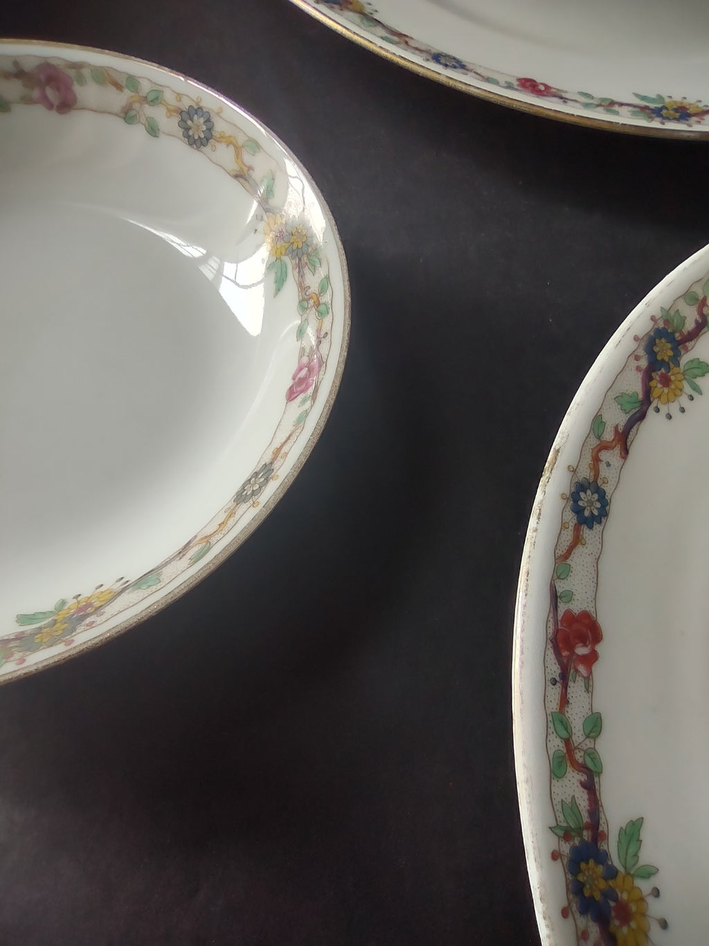 Depose Ahrenfeldt Limoges Dinner Dessert Bread Plate Pink Yellow Rose Gold (861)