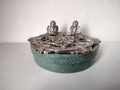 Vintage Incense Burner Green Marble with Angels Cherubs (lot 5323)