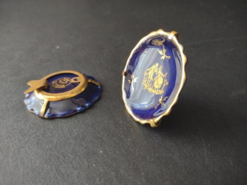 lot 786 Limoges France Cobalt Gold Trim2 x Decoration 1-3/4" Courting Couple