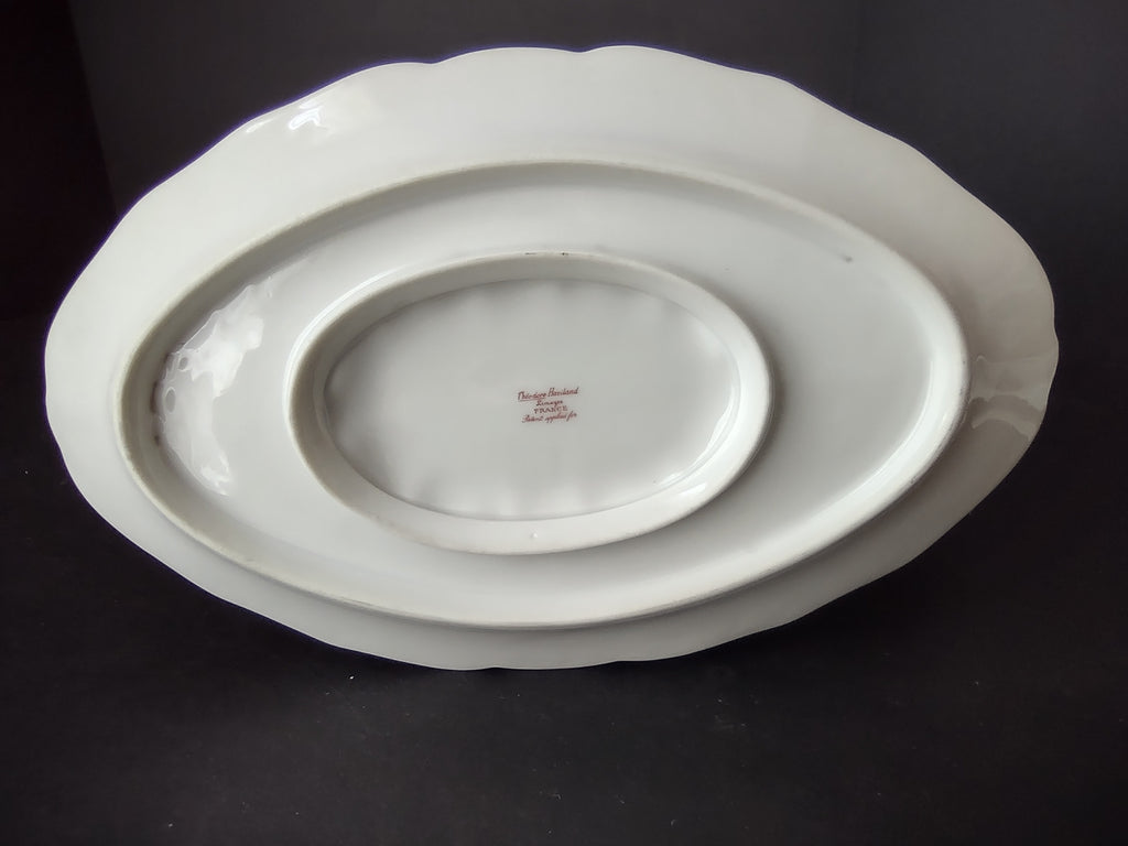 Haviland Limoges Gravy Boat Pink Purple Yellow Rose (lot 841)