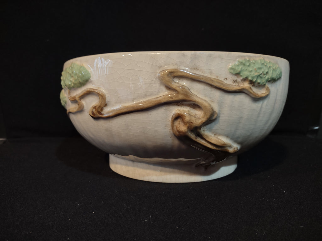 Vintage Roseville Ming Tree White 1949 MCM Pottery Ceramic Bowl 527-9 (lot 5364)