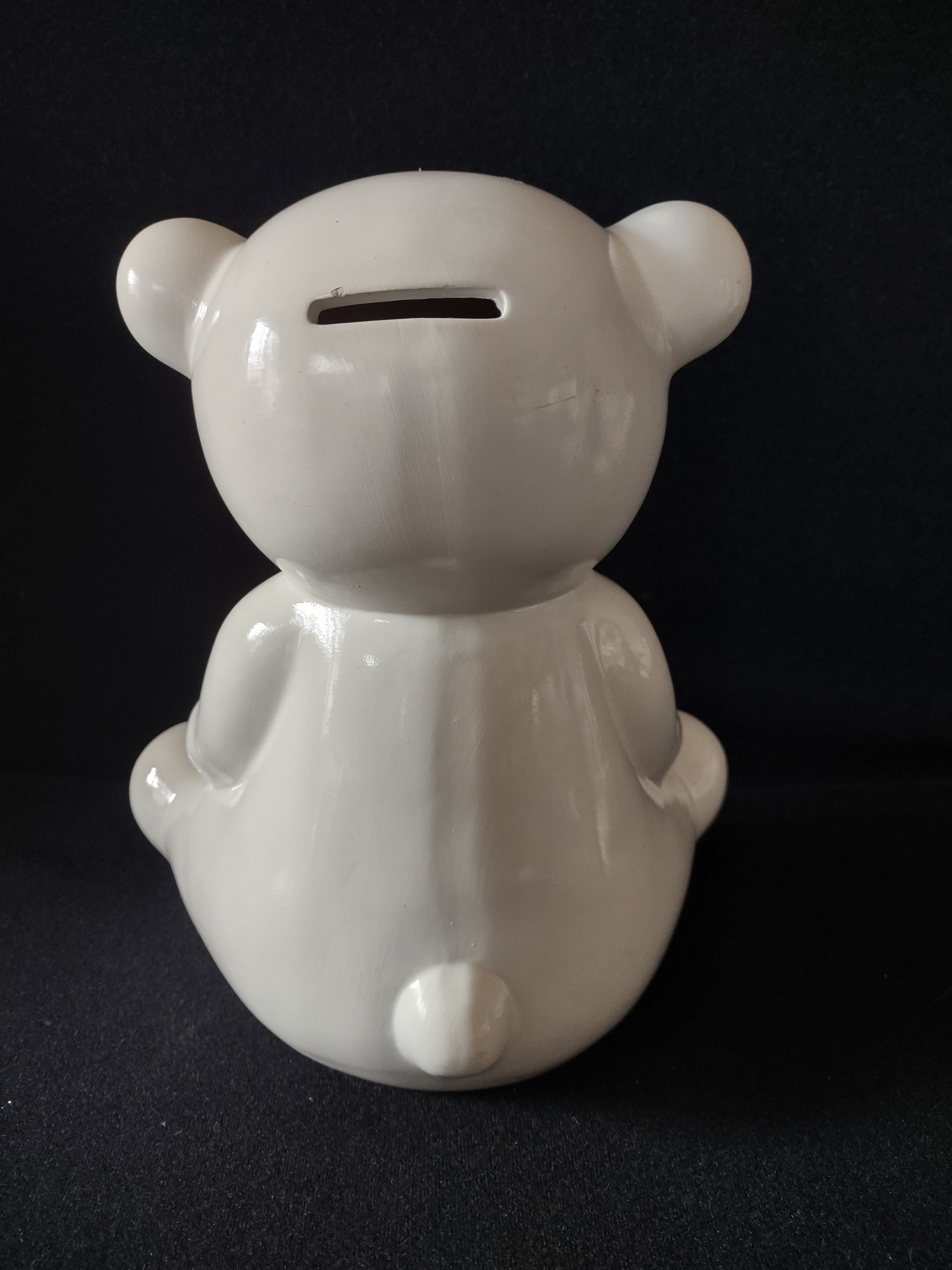 Valentine's Day Ceramic White Bear with Red Heart Coin Piggy Bank 8" (lot 4761)