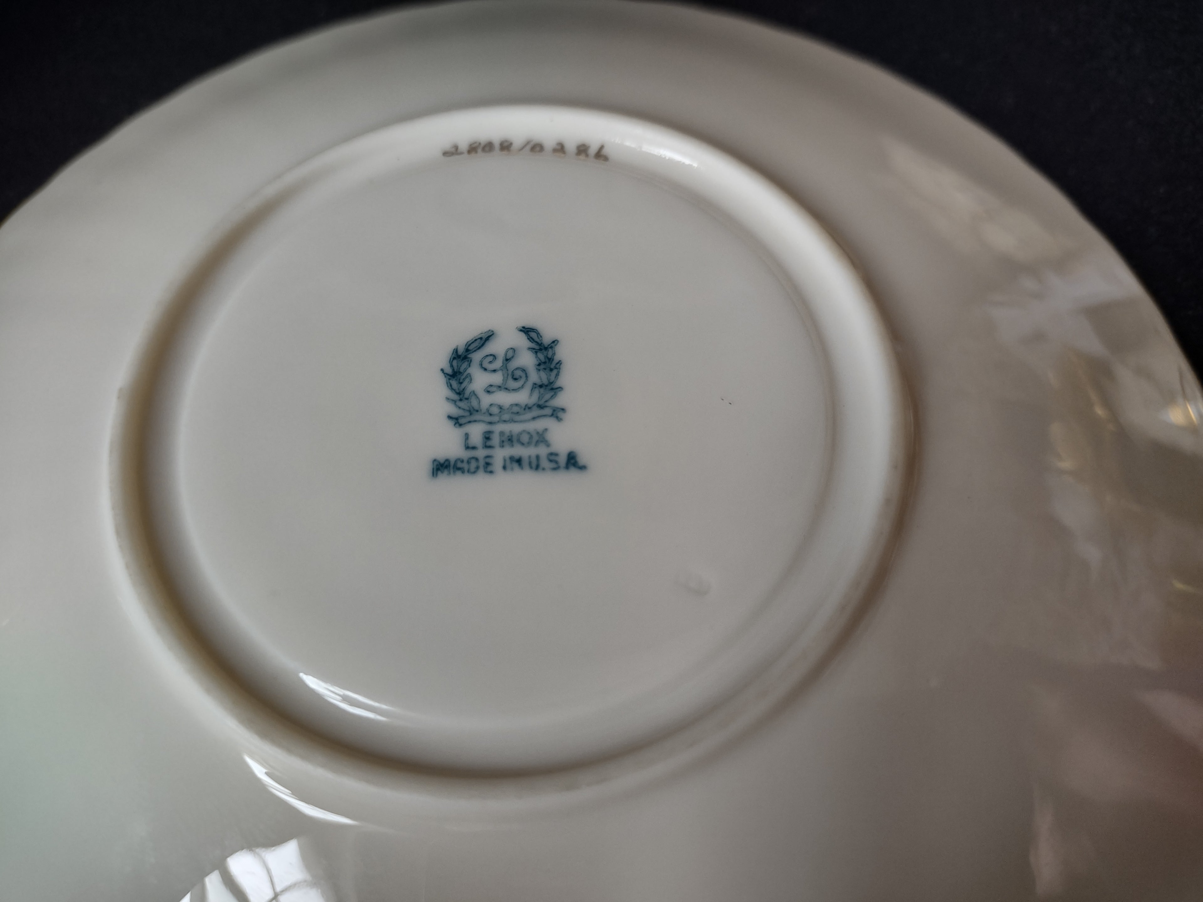 Vintage Lenox Pavlova Tea Cup with Saucer Blue Stamp (lot 1840)