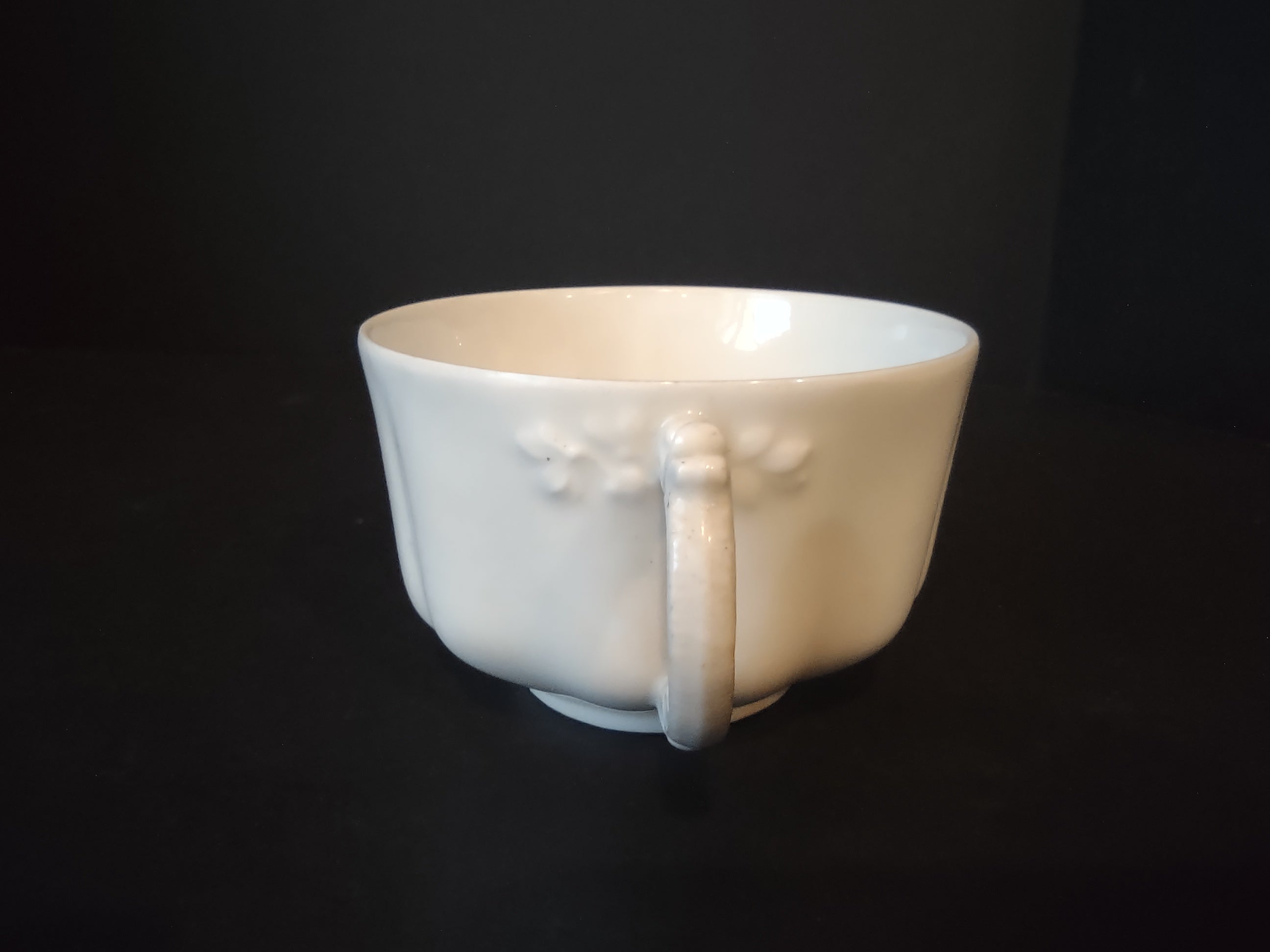 Haviland France Limoges large Flat Tea Cup ONLY White (lot 1038)