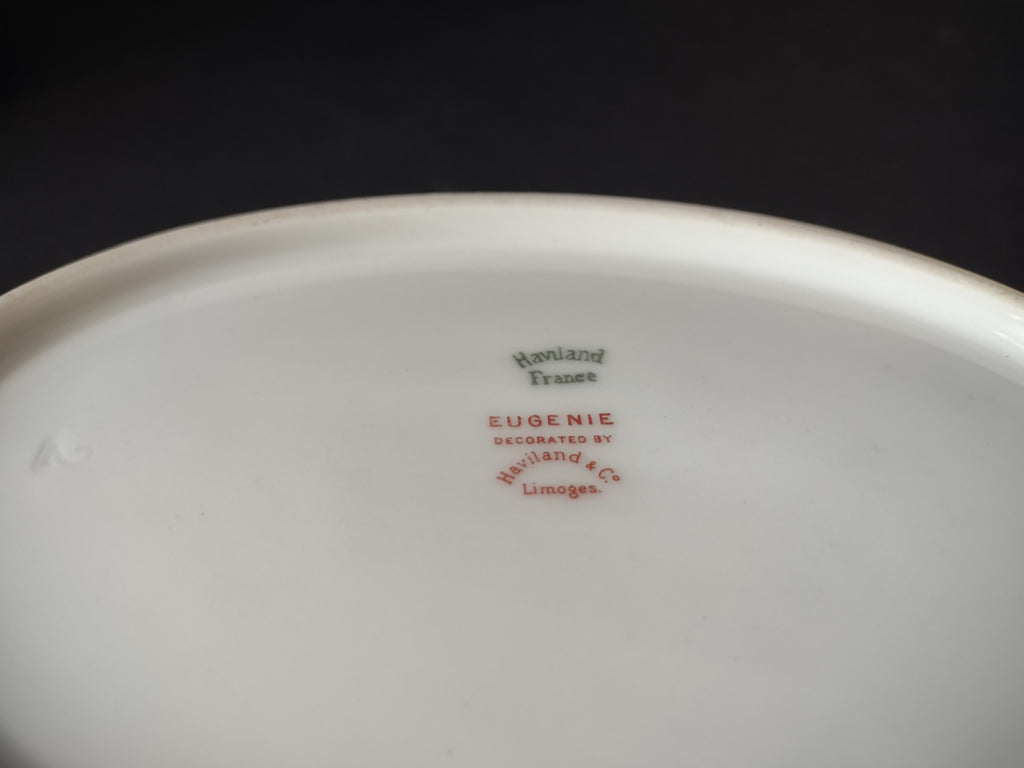 Haviland Limoges Eugenie Serving Bowl & Platter Yellow Swag Ribbon (lot 945)