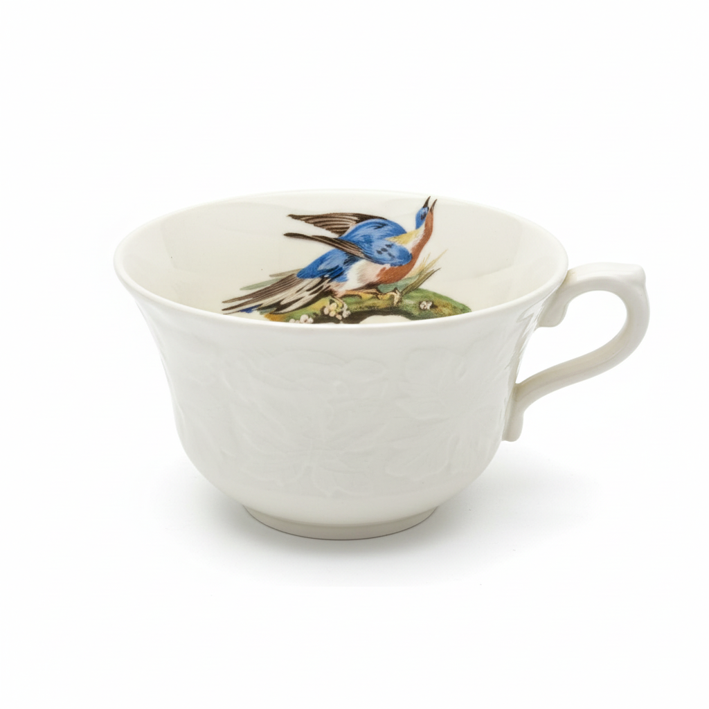 Vintage bluebird porcelain teacup